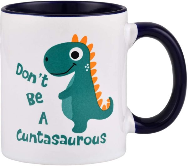 Funny Coffee Mug Don’t be A Cuntasaurous Coffee Tea Cup Novelty Gift Present Mug for Christmas Birthday Animal Lover