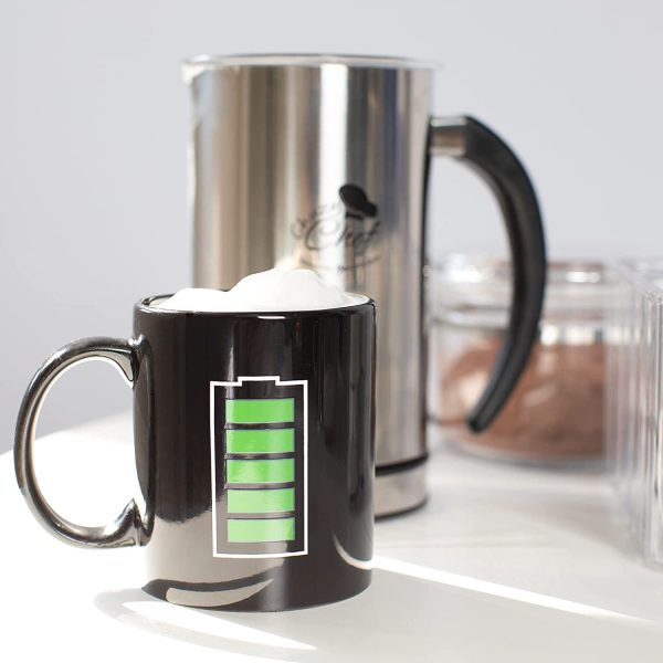 Heat Sensitive Funny Mug Coffee & Tea Unique Magic Color Changing Cup 12 oz Battery Charging Ceramic Birthday Christmas Gift Idea Women Men