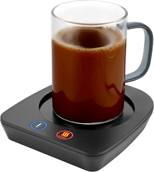 Coffee Cup Warmer For Desk, Electric Cup Beverage Warmer Plate 3 Temp. Setting for Tea, Water, Cocoa, Milk Auto Shut Off after 4 hours Feature