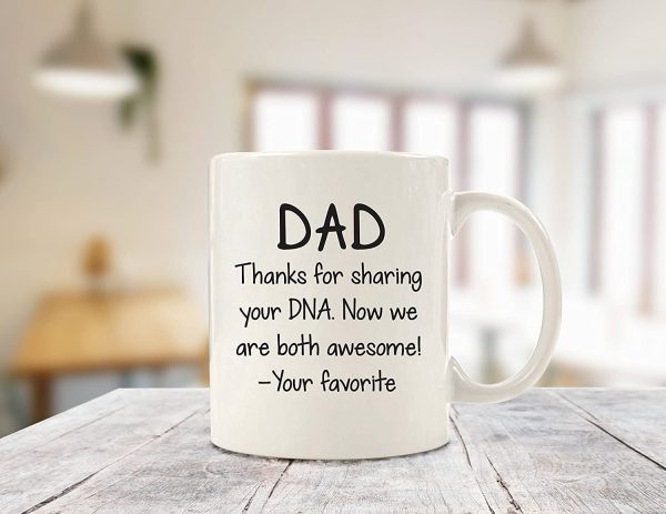 Dad, Sharing Your DNA Funny Coffee Mug - Best Fathers Day Gifts for Dad, Men - Unique Gag Dad Gifts Birthday Present Ideas for Father, Him Novelty Cup
