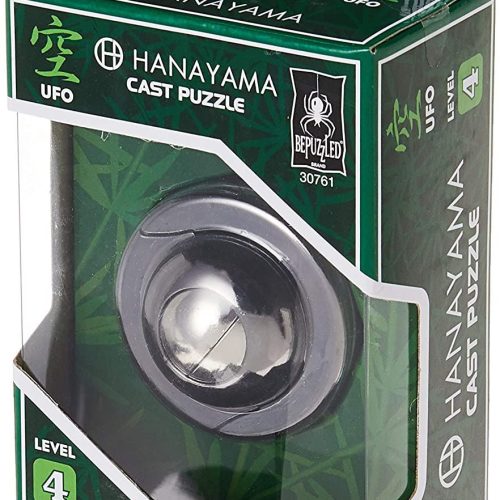 UFO Hanayama Cast Metal Brain Teaser Puzzle (Level 4) Puzzles For Kids & Adults Ages 12 & Up