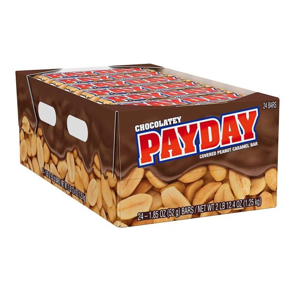 PAYDAY Peanut and Caramel Candy, Bulk Candy, 1.85 oz Bars (24 ct)