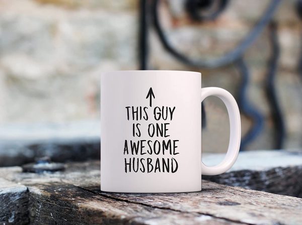 One Awesome Husband Funny Coffee Mug - Husband Anniversary Gifts - Unique Birthday Gifts for Men, Him - Fun Novelty Cup Christmas Gift