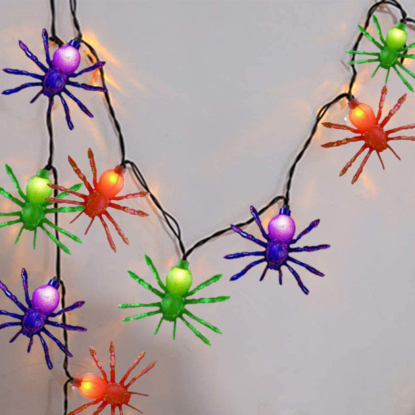 Halloween Spider String Lights, 8.5ft Hanging Halloween String Lights with 10 Edison Spider Lights UL Listed for Outdoor, Halloween Party, Stair, Bar