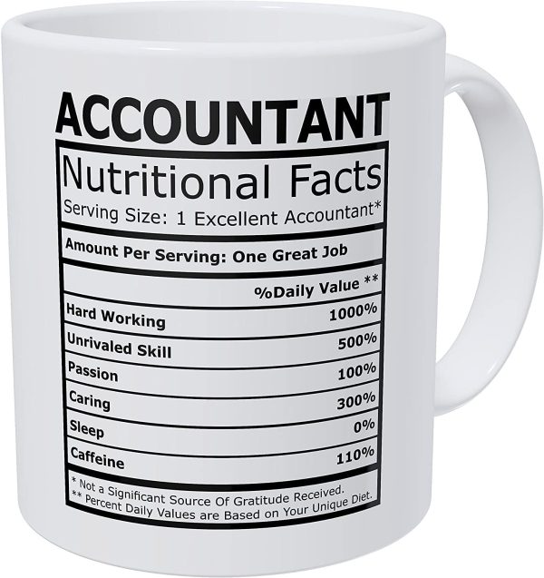 Accountant Nutritional Facts CPA Accounting 11 Ounces Funny Gift Coffee Mug