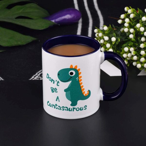 Funny Coffee Mug Don’t be A Cuntasaurous Coffee Tea Cup Novelty Gift Present Mug for Christmas Birthday Animal Lover