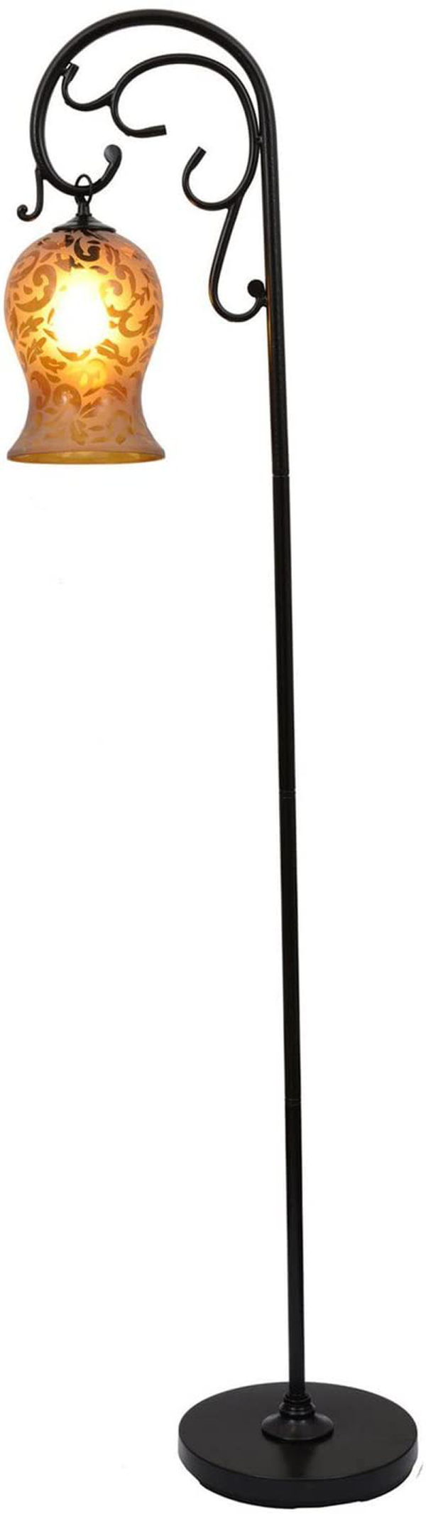 Décor Therapy 64 inch Textured Bronze Floor Lamp with Mercury Glass Globe, 64", Brown
