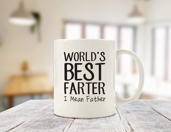 Father's Day Gifts for Dad, Men - World's Best Farter / Father Funny Coffee Mug  Dad or Husband Gifts Gag Birthday Present Idea for Him Christmas Gift