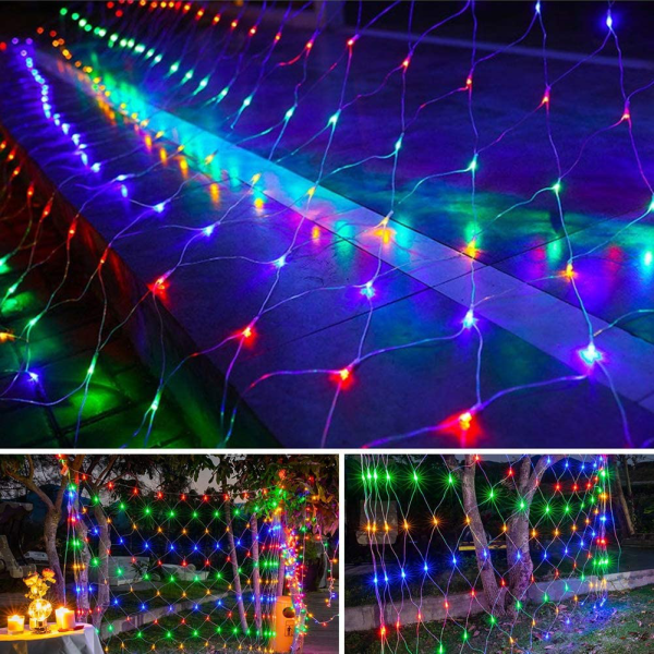 360 LEDs Halloween Net Lights, 12ft x 5ft 8 Modes Low Voltage Connectable Mesh Fairy Decorative String Lights for Christmas Trees Outdoor Garden