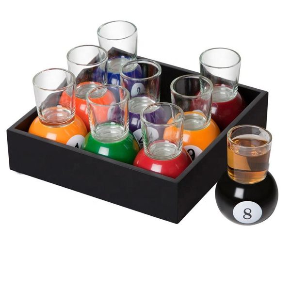 Pool Billiard Balls Drinking Game- Drinking Games for Adults Party - Shot Glass Set
