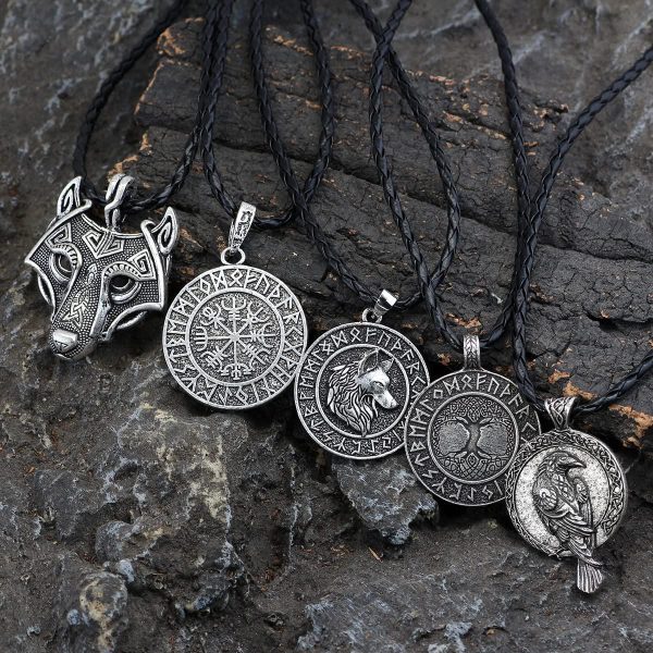 12Pcs Viking Amulet Protection Pendant Necklace For Men -Norse Mythology Gift