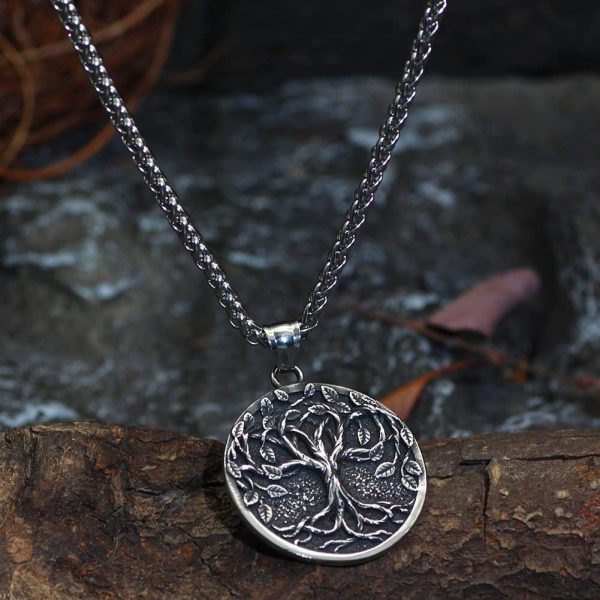 Nordic Gift Viking Necklace For Men Tree Of Life Yggdrasil Odin Stainless Steel Jewelry