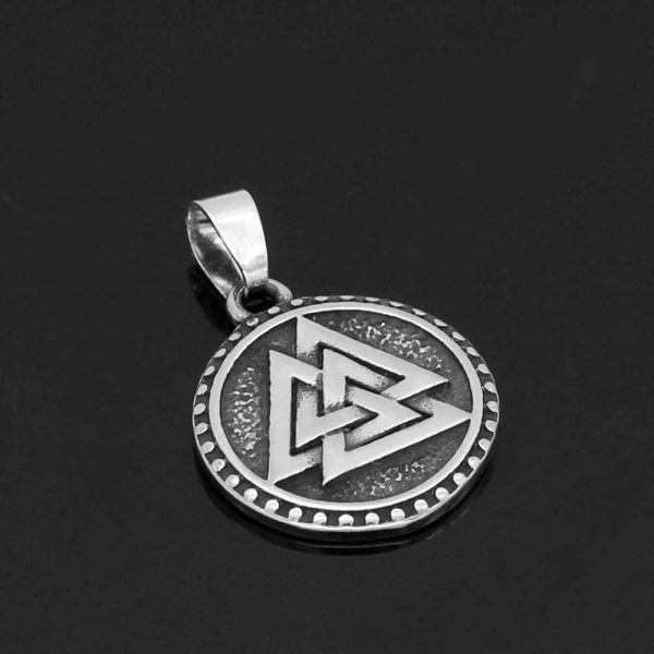 Nordic Viking Valknut Amulet Stainless Steel Pendant Necklace For Man And Women -With Valknut Rune Gift Bag