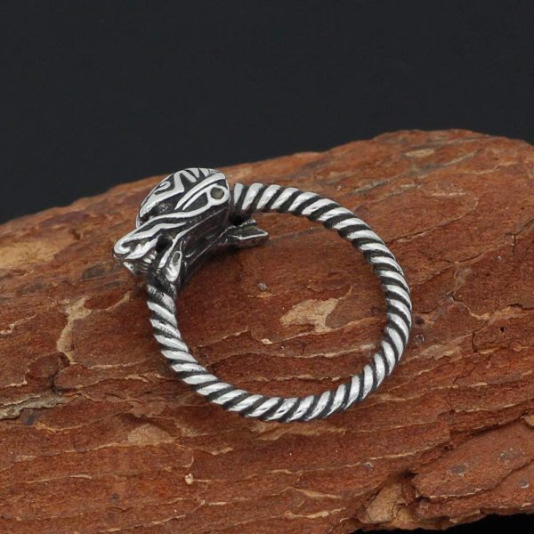 Nordic Viking Amulet Norse Dragon Scandinavian Knot Amulet Stainless Steel Ring With Valknut Rune Gift Bag