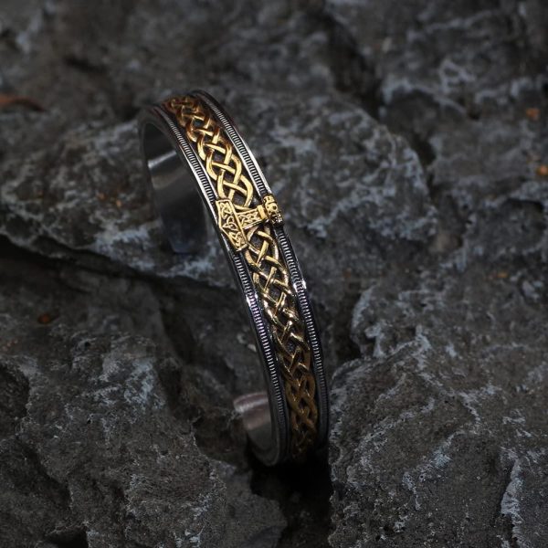 Nordic Viking Mjolnir Stainless Steel Bracelet For Men Bangle Gift