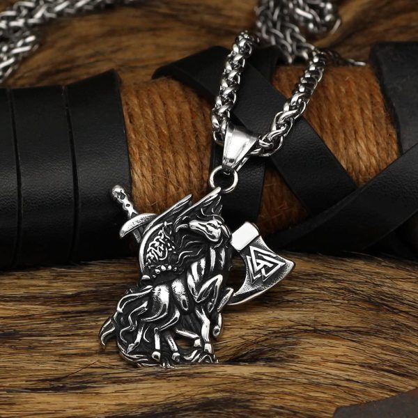 Viking Axe Odin Necklace Horse Necklace For Norse Jewelry For Men