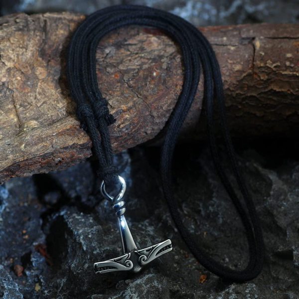 Norse Viking Necklace Men Wolf Mjolnir Thor Hammer Necklace For Men Jewelry With Valknut Gift Bag