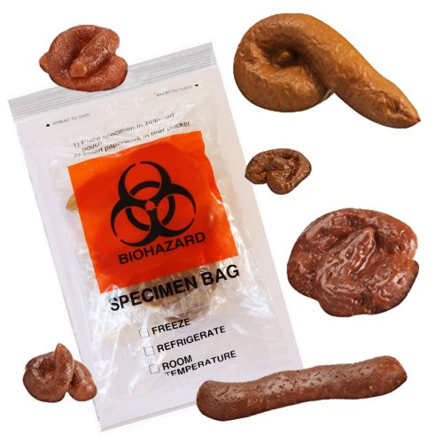 The Specimen Bag of Shit 5 sticky + 1  Floating Real looking Fake Poops