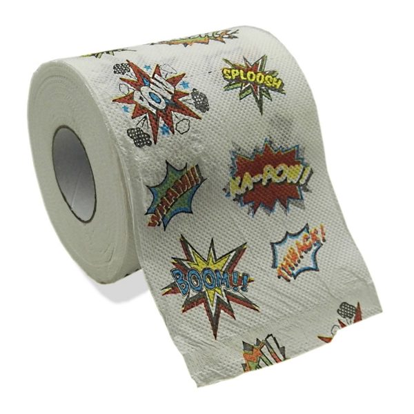 Comics Toilet Paper Roll - 3 Ply Joke Tissue Paper - Funny Prank Novelty Gag