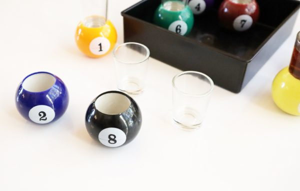 Pool Billiard Balls Drinking Game- Drinking Games for Adults Party - Shot Glass Set