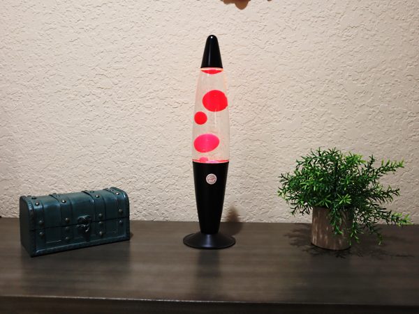 Lava Lamp 16" Groovy Motion Black Base with Red Wax Lava Lamp