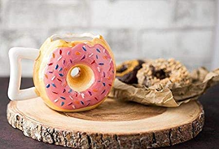Donut with Sprinkles Coffee Mug, 14 OZ Ceramic Coffee Mug